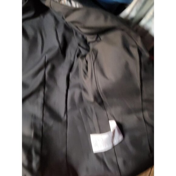 KUT From The Kloth Jacket Womens Medium Black Faux Leather Herringbone Fitted - Picture 3 of 10